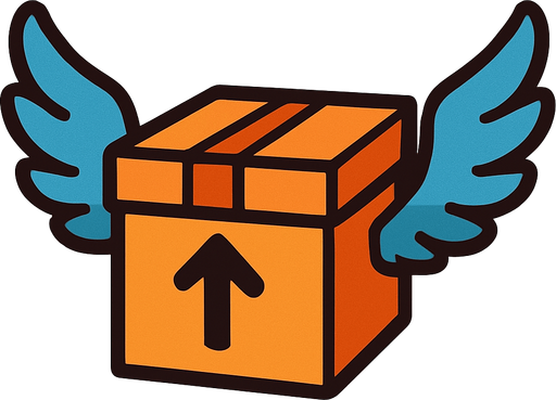 Caja con alas.
In-Game asset.  2d.  High contrast.  No shadows