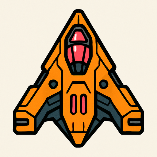 A triangular spaceship.
In-Game asset.  2d.  High contrast.  No shadows