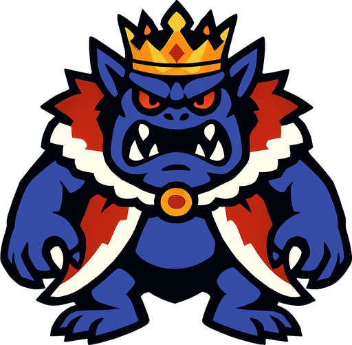 King monster.
In-Game asset.  2d.  High contrast.  No shadows
