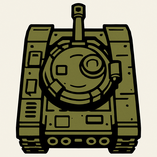 make a bird's eye view tank.
In-Game asset.  2d.  High contrast.  No shadows
