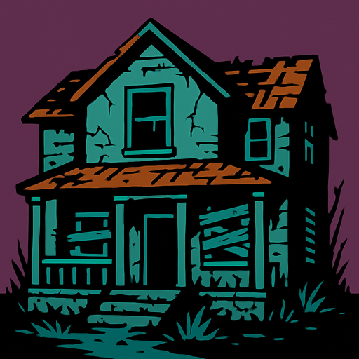 Terk edilmiş ev.
In-Game asset.  2d.  High contrast.  No shadows