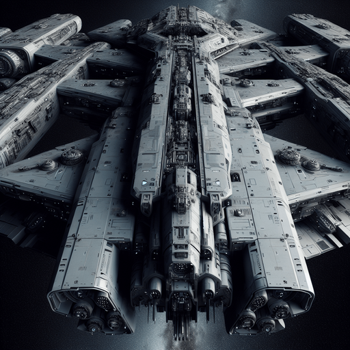 Bottom of a sci-fi war space vessel ..
Full  bottom view