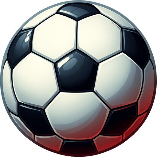 soccer ball.
Single Game Texture.  In-Game asset.  2d.  Blank background.  High contrast.  No shadows