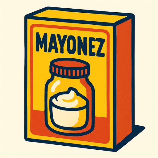 Mayonez kutusu.
In-Game asset.  2d.  High contrast.  No shadows