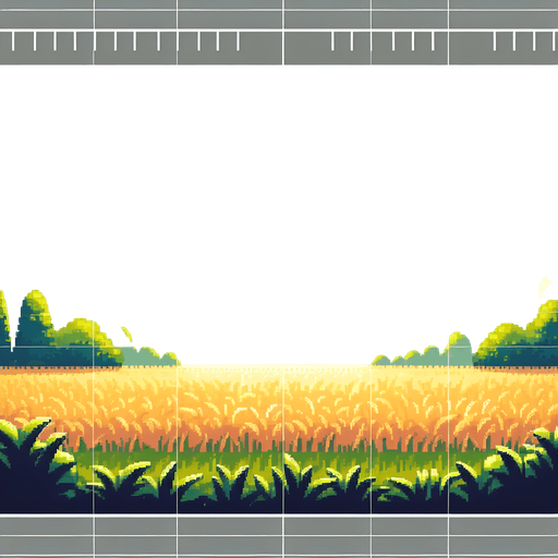 pixel sunny field height is bigger than width..
Single Game Texture. In-Game asset. 2d. Blank background. High contrast. No shadows.