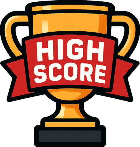 En yüksek skoru gösteren kupa logosu.
In-Game asset.  High contrast.  No shadows