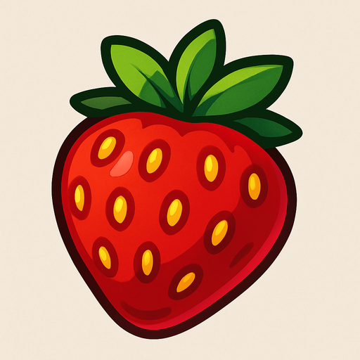 strawberry.
In-Game asset.  2d.  High contrast.  No shadows
