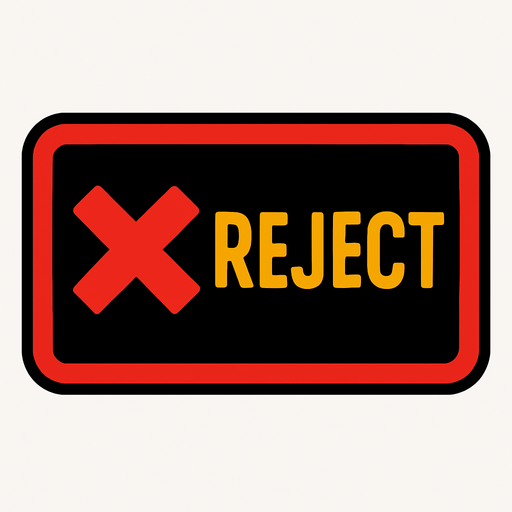 reject button.
In-Game asset.  2d.  High contrast.  No shadows