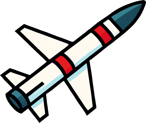 Strait anti air missile.
In-Game asset.  2d.  High contrast.  No shadows