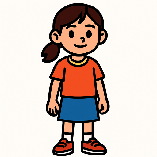 Petite fille de 10 ans.
In-Game asset.  2d.  High contrast.  No shadows