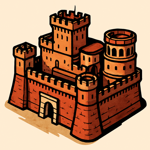 roma castle.
In-Game asset.  2d.  High contrast.  No shadows