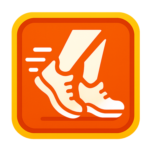 Running feet icon.
In-Game asset.  2d.  High contrast.  No shadows