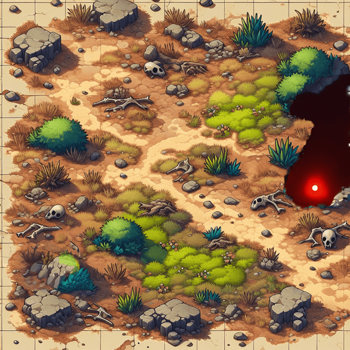 Changed to a mine cave with a faint red glow