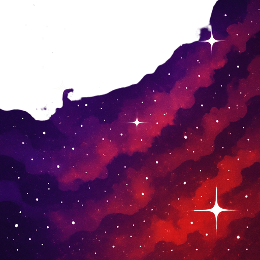 Cool purple and red galaxy background.
In-Game asset.  2d.  High contrast.  No shadows