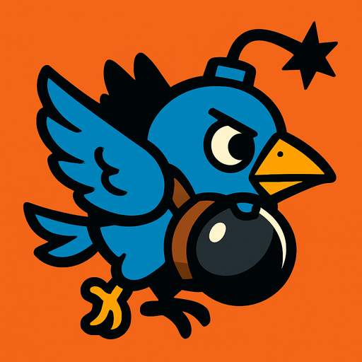 2d bird bomber.
In-Game asset.  2d.  High contrast.  No shadows