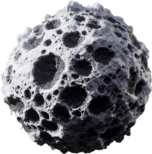 asteroid
Single Game Texture. In-Game asset. 2d. Transparent background. High contrast. No shadows.
