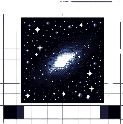 Galaxy Background 2D Pixel..
Single Game Texture. In-Game asset. 2d. Blank background. High contrast. No shadows.