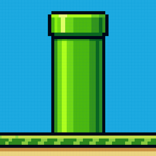 pixel art 2d flappy bird borusu.
In-Game asset.  2d.  High contrast.  No shadows