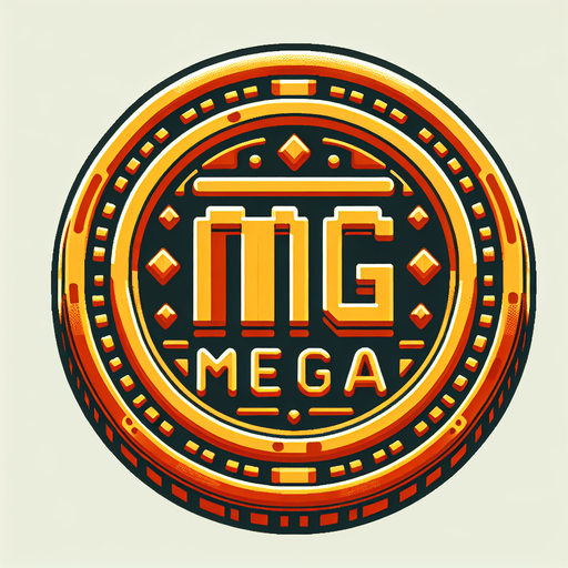 coin MG MEGA.
Single Game Texture.  In-Game asset.  2d.  Blank background.  High contrast.  No shadows