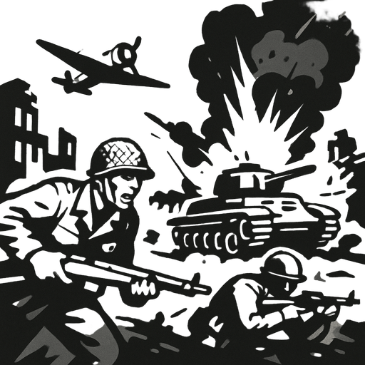 World War II chaotic background, grey
In-Game asset.  2d.  High contrast.  No shadows