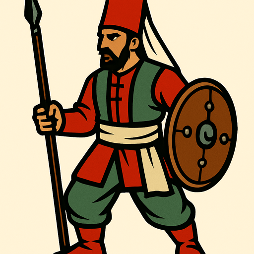 Yaya Piyade savaşçı.
In-Game asset.  2d.  High contrast.  No shadows