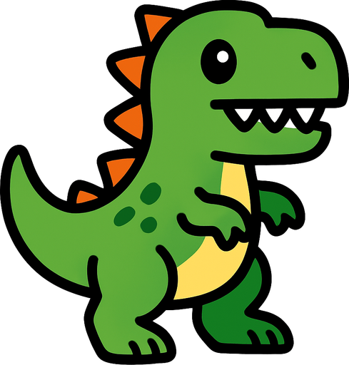 dinosaur.
In-Game asset.  2d.  High contrast.  No shadows