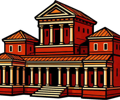 Roma imparatorluğu sarayı.
In-Game asset.  2d.  High contrast.  No shadows