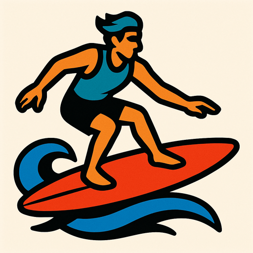 surfer.
In-Game asset.  2d.  High contrast.  No shadows