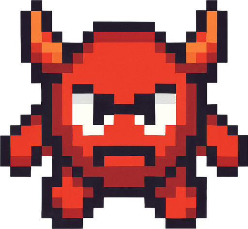 Un enemigo nivel básico visto desde arriba, pixel cartoon..
In-Game asset.  2d.  High contrast.  No shadows