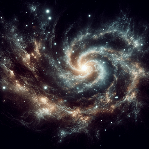 black background ethereal centered galaxy.