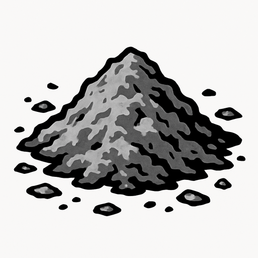 Gray ash.
In-Game asset.  2d.  High contrast.  No shadows