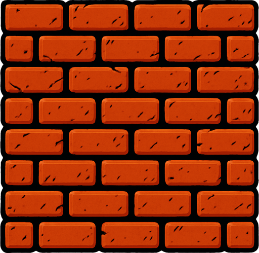 Pared de ladrillos.
In-Game asset.  2d.  High contrast.  No shadows