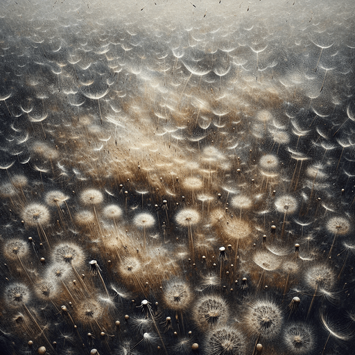 scattered dandelion plumes.
zenith view.