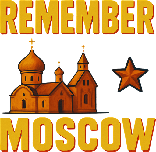 Can you improve the image of the church cupula on the left of moscow and make a full church slavic style the height of the letters of moscow?