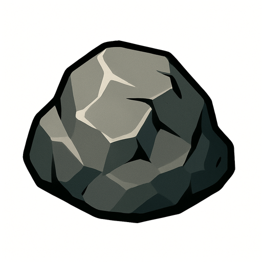 small rock.
In-Game asset.  2d.  High contrast.  No shadows