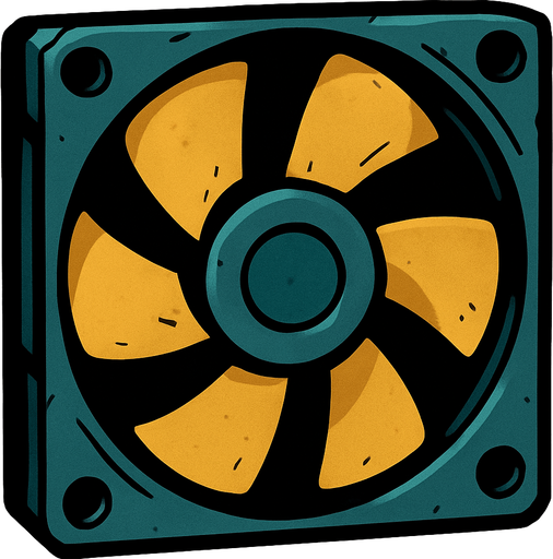 Cooling fan.
In-Game asset.  2d.  High contrast.  No shadows