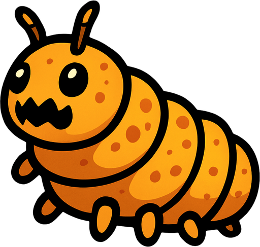 larvae bug.
In-Game asset.  2d.  High contrast.  No shadows