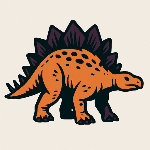 Stegosaurus.
In-Game asset.  2d.  High contrast.  No shadows
