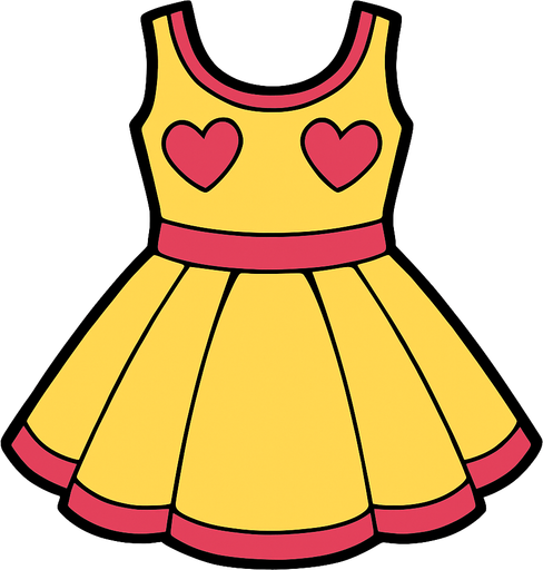 cute designer dress top view..
In-Game asset.  2d.  High contrast.  No shadows