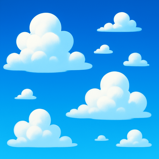 Oyun arka planı gökyüzü 3d pixar.
In-Game asset.  2d.  High contrast.  No shadows