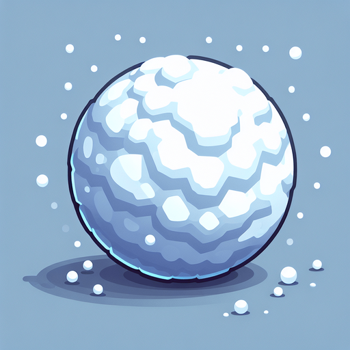 Snow ball. Single Game Texture. In-Game asset.Blank background. High contrast. No shadows. Single Game Texture. In-Game asset. 2d. Blank background. High contrast. No shadows.