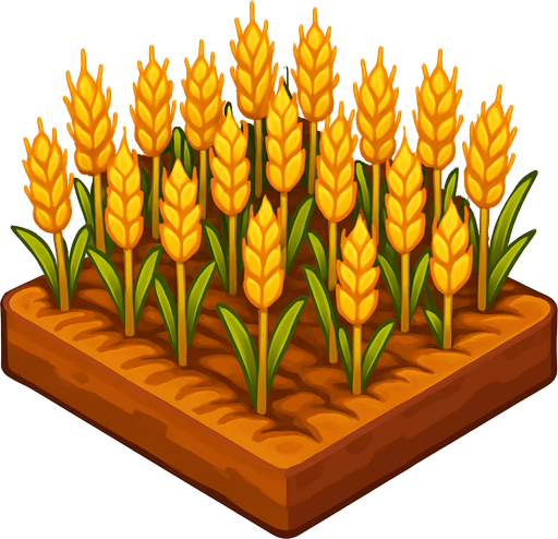 Una parcela de trigo.
In-Game asset.  No shadows