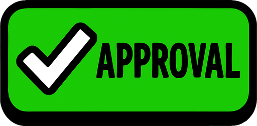 approval button.
In-Game asset.  2d.  High contrast.  No shadows