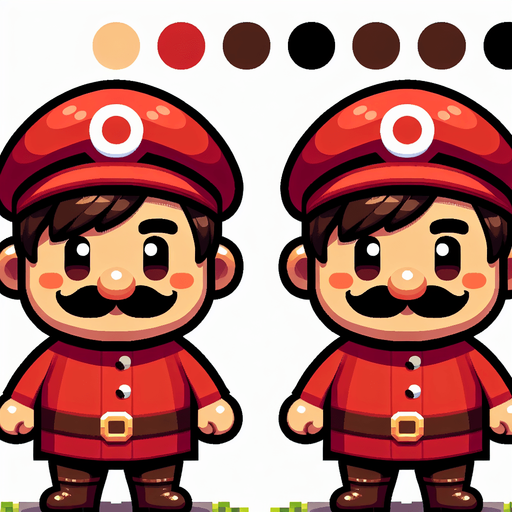 Super Mario.
Single Game Texture. In-Game asset. 2d. Blank background. High contrast. No shadows.