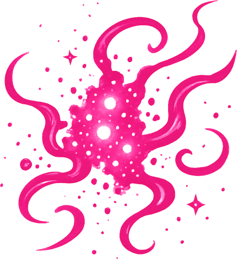 particulas rosadas, de poder.
In-Game asset.  2d.  High contrast.  No shadows