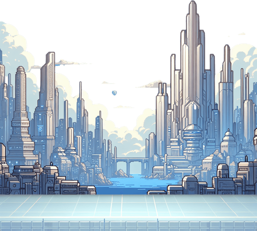 quite empty blue sky day 2D fantasy scifi future majapahit kingdom metro city skycraper
Single Game Texture.  In-Game asset.  2d.  Blank background.  High contrast.  No shadows