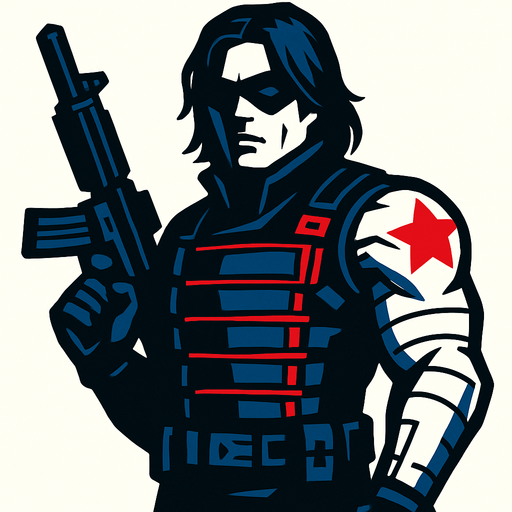 winter soldier.
In-Game asset.  2d.  High contrast.  No shadows