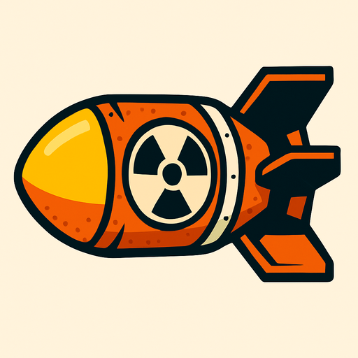 bomba nuclear.
In-Game asset.  2d.  High contrast.  No shadows
