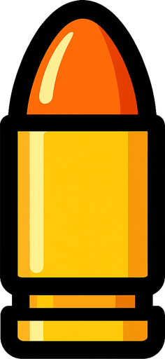 Bullet.
In-Game asset.  2d.  High contrast.  No shadows