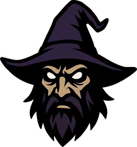 2d mysterious and scary wizard character's head.
In-Game asset.  2d.  High contrast.  No shadows